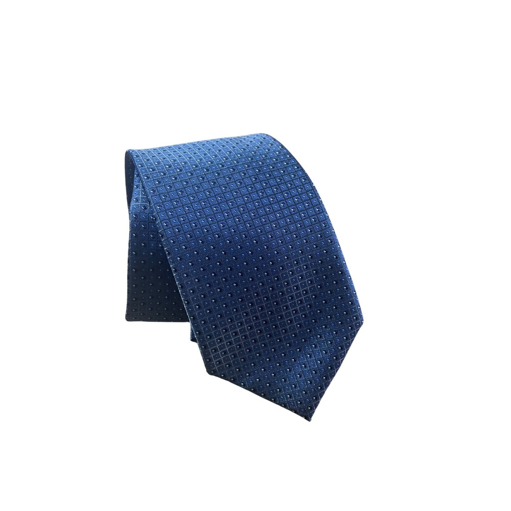 Kenneth Cole Reaction Mens Blue Geometric Silk Blend Necktie S39732‎ M6994323411